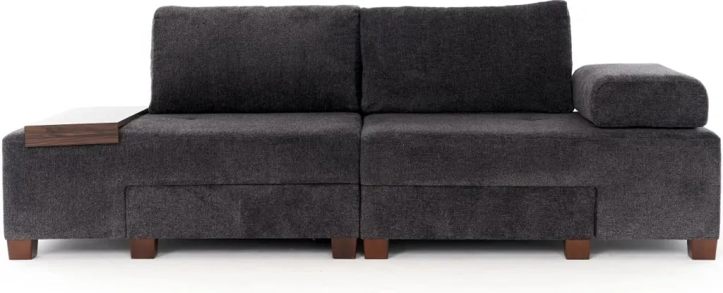 Krevat-sofá treshe, Atelier del Sofa, pëlhurë Perenna Chenille, antracit - 7
