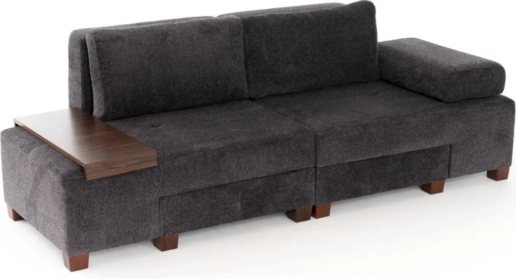 Krevat-sofá treshe, Atelier del Sofa, pëlhurë Perenna Chenille, antracit - 8