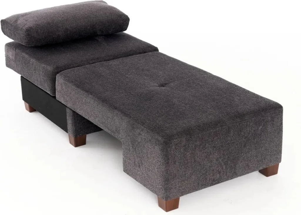 Krevat-sofá treshe, Atelier del Sofa, pëlhurë Perenna Chenille, antracit - 9