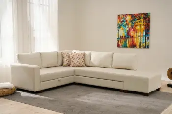 Kënd-sofë krevate Atelier del Sofa, Aly Arzilla, kënd i djathtë, ngjyrë krem
