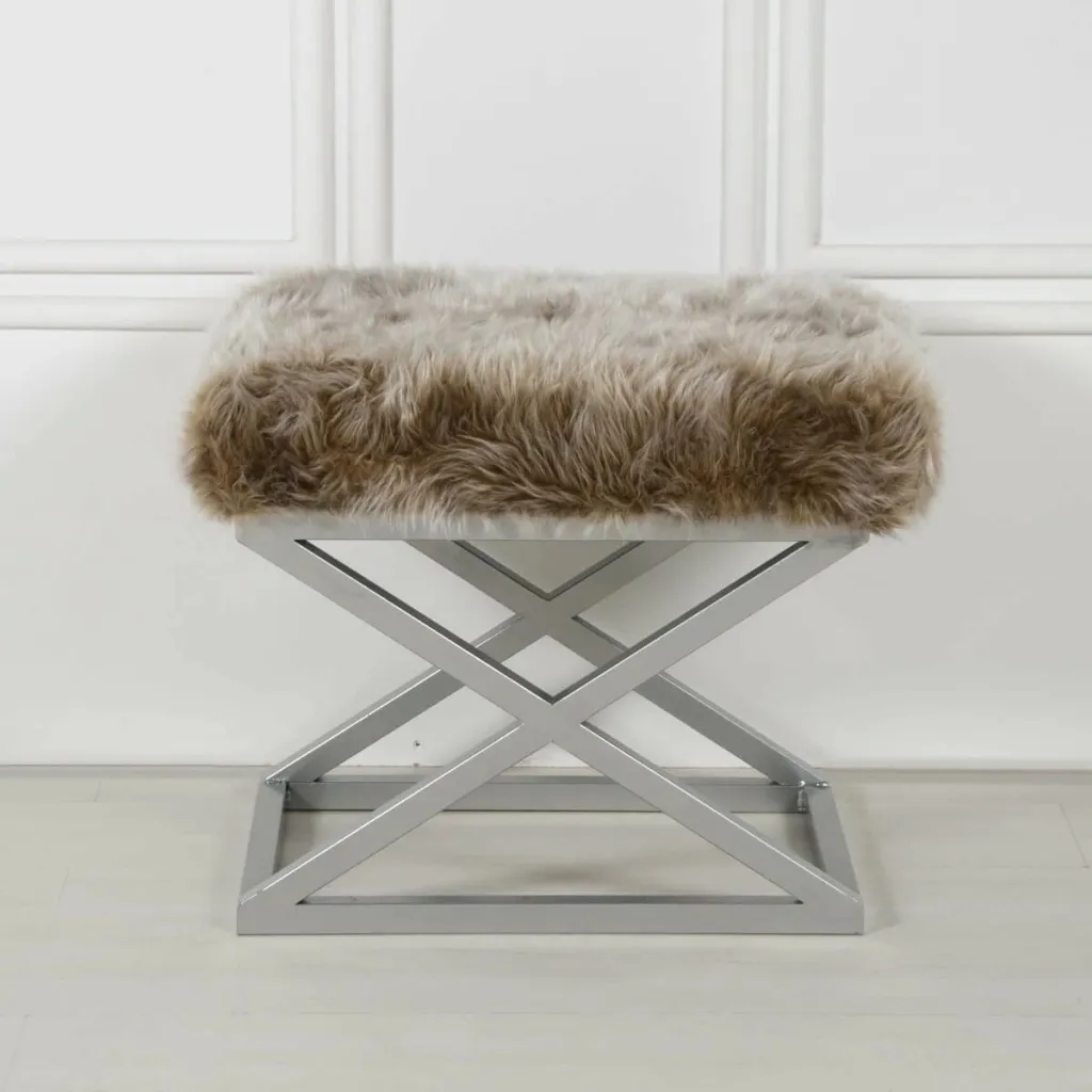 Puf Atelier del Sofa, pelush Capraz, argjend, kafe - 1