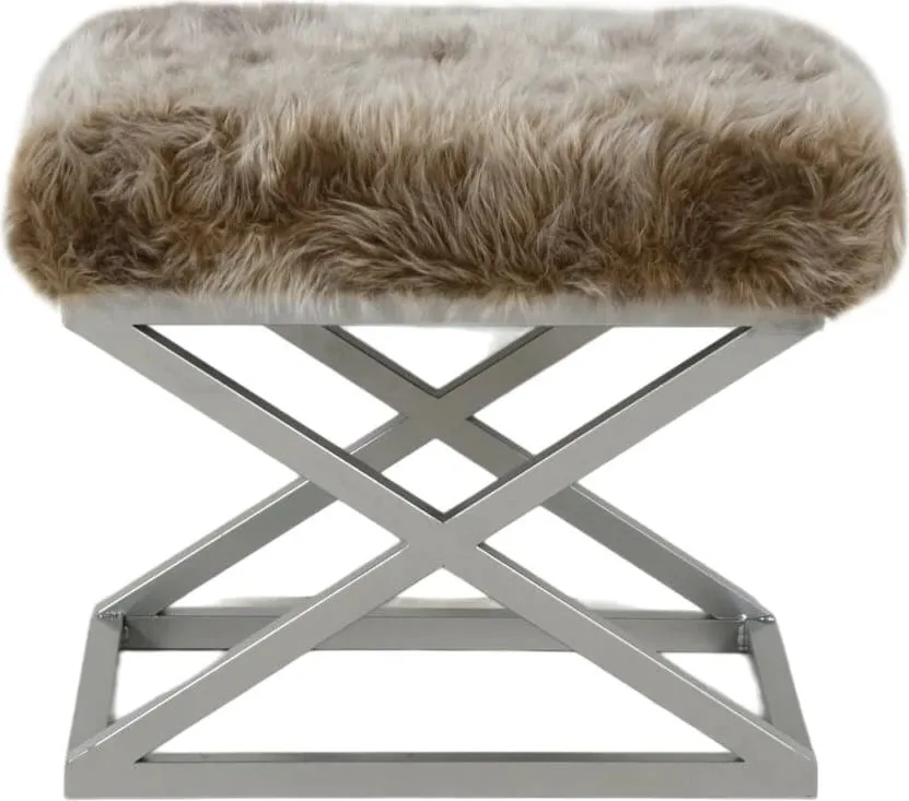 Puf Atelier del Sofa, pelush Capraz, argjend, kafe - 2