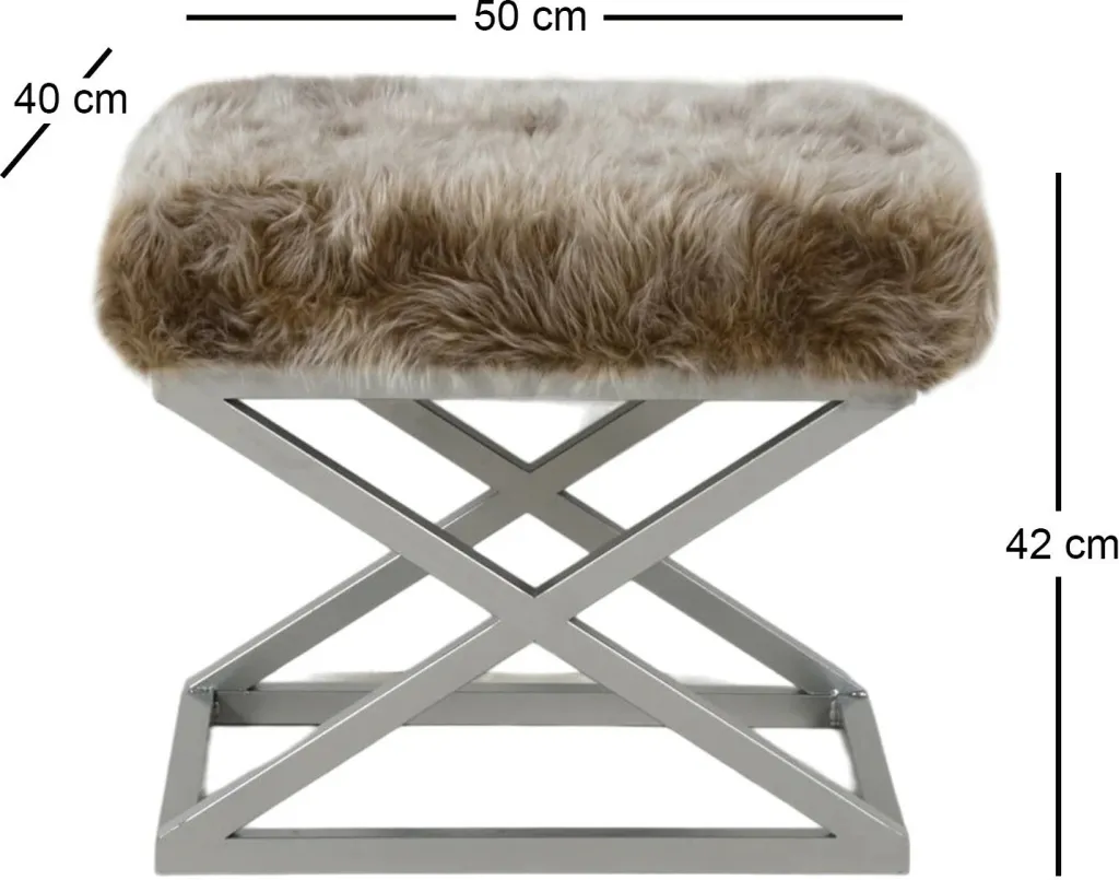 Puf Atelier del Sofa, pelush Capraz, argjend, kafe - 3