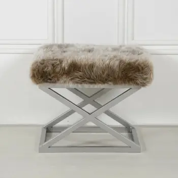 Puf Atelier del Sofa, pelush Capraz, argjend, kafe