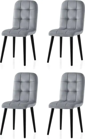 Set karrigesh (4 copë), Hanah Home, Retro - 732 V4, ngjyrë e zezë dhe gri