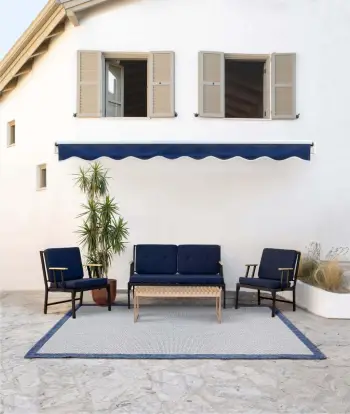 Karrige për oborr, një vend, ngjyrë e kaltër e errët, Hanah Home, 600301