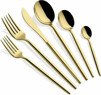 Set lugësh, pirunësh dhe thikash (36 copë), Hermia, Almeria, ngjyrë ari dhe argjendi