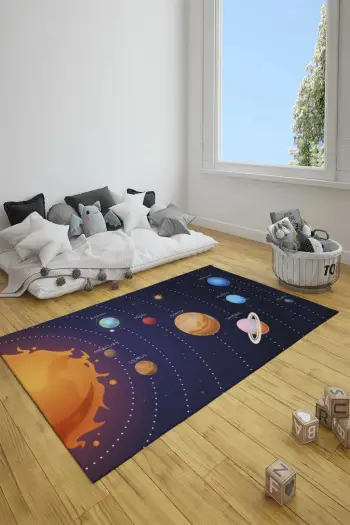 Qilim multingjyrësh me planetë, 80x150cm, CT-3152