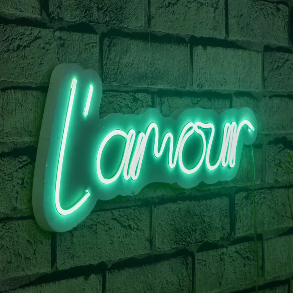 Dritë dekorative LED plastike, L'amour, ngjyrë kaltër - 1
