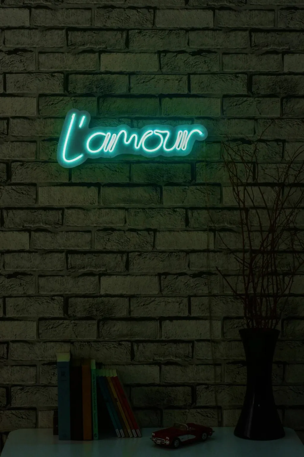 Dritë dekorative LED plastike, L'amour, ngjyrë kaltër - 3