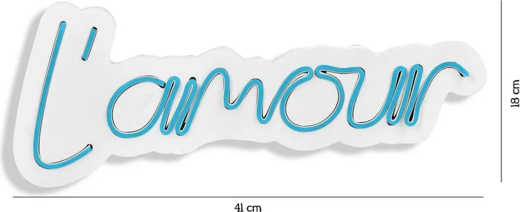 Dritë dekorative LED plastike, L'amour, ngjyrë kaltër - 8
