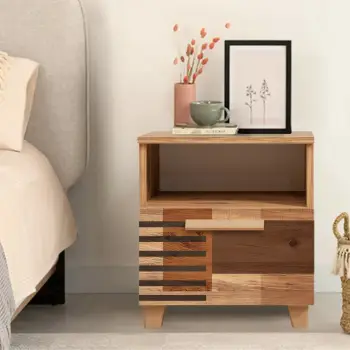 Komodinë Hanah Home, Leva Alfa Colorblock, ngjyrë Atlantic Pine