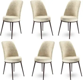 Set karrigesh (6 copë) Hanah Home, Dexa, krem, kafe