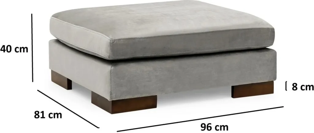 Këndare Tulip me pouf, ngjyrë gri e çelët - 12