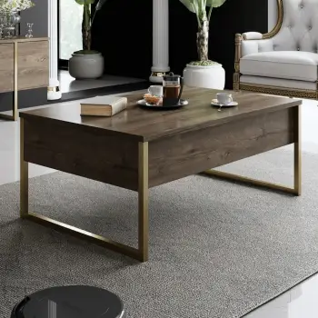 Tavolinë kafeje Hanah Home, Luxe, ngjyrë arre dhe ari