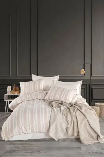 Set mbulesash për dyshek dopio, L'essentiel, Soft Line, bezhë