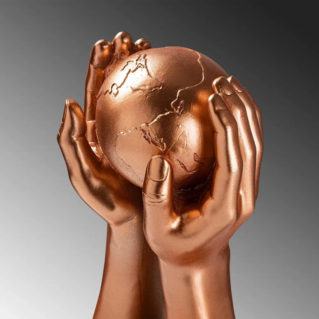 Objekt dekorativ Aberto Design, Global, bronz, 18x30x9cm - 6