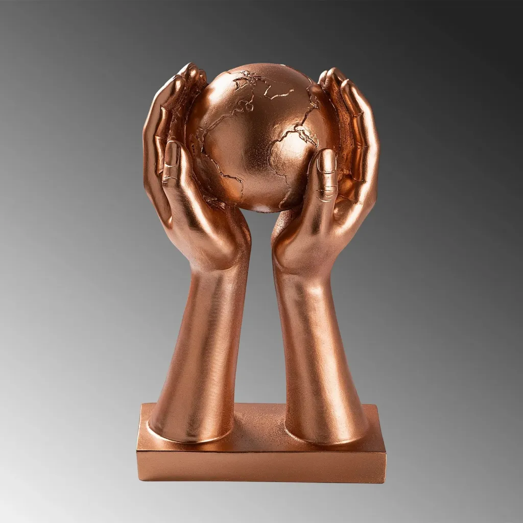 Objekt dekorativ Aberto Design, Global, bronz, 18x30x9cm - 8
