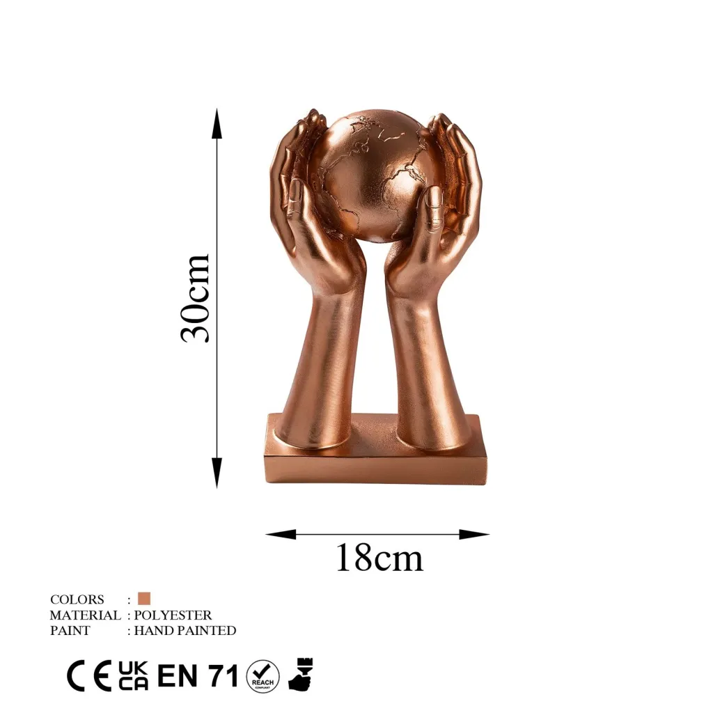 Objekt dekorativ Aberto Design, Global, bronz, 18x30x9cm - 9
