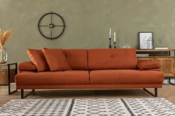 Divan-krevat 3 vendësh, ngjyrë portokalli, Atelier del Sofa, Mustang