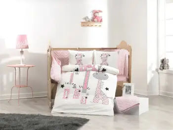 Set mbulesash për krevat fëmijësh Poplin L'essentiel, Buddy, rozë