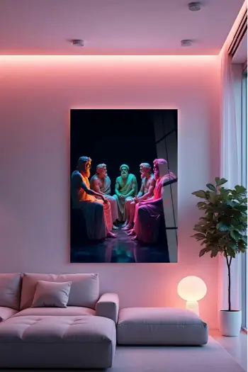Pikturë dekorative prej xhami të temperuar, Wallity Hhlneon0022, 50x70cm