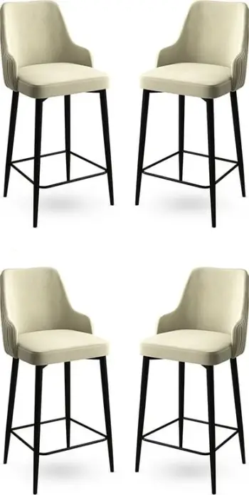Set karrigesh për bar (4 copë), Hanah Home, Enox, krem, e zezë
