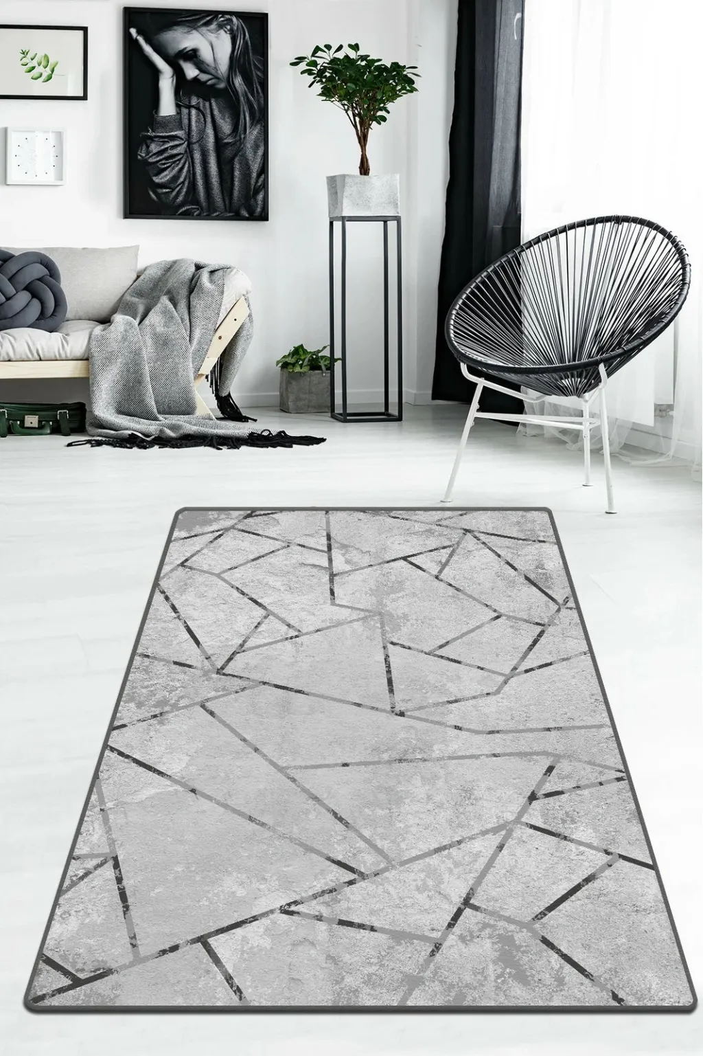 Qilim për korridor, gri, Conceptum Hypnose, 120x150cm, Djt - Mermer - 1