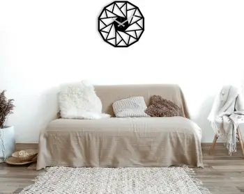 Orë muri dekorative prej metali, Wallity Enzoclock - S007, e zezë, 48x48cm