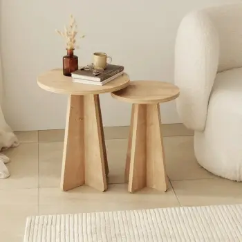 Set tavolinash ndihmëse, 2 copë, ngjyrë lis safir, Hanah Home