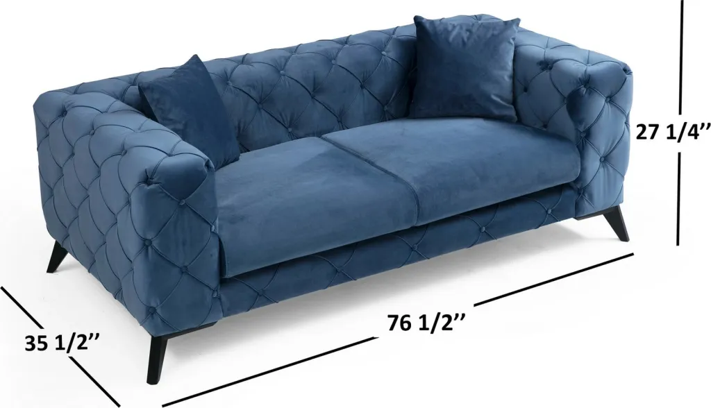 Divan dy ulëshe, ngjyrë kaltër, Como, Atelier del Sofa - 8