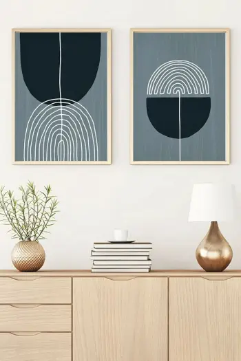 Piktura dekorative me kornizë, 2 copë, MDF, Wallity, Huhu112, 50x70cm