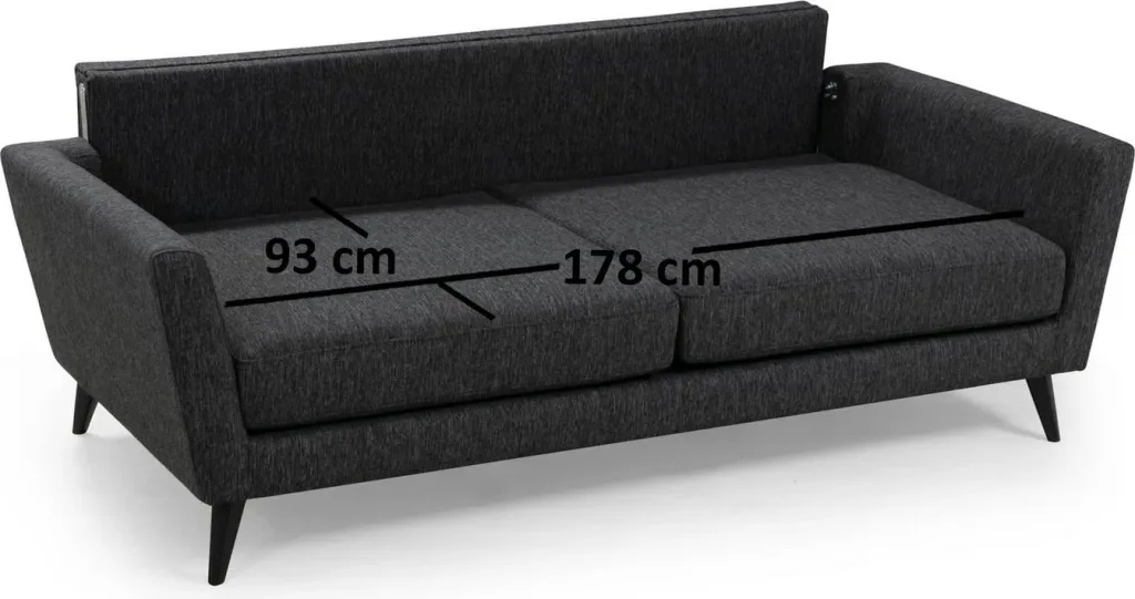 Divan treshe Mayorka, ngjyrë gri e errët - 5