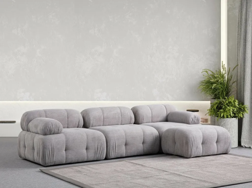 Kënd-sofë Atelier del Sofa, Petite 3, ngjyrë gri e çelët - 1