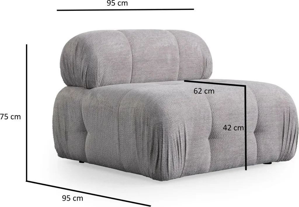 Kënd-sofë Atelier del Sofa, Petite 3, ngjyrë gri e çelët - 10