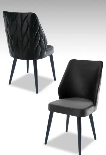 Set Karrigesh (4 Copë) Pufi, antracit, zezë