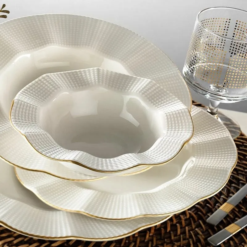 Set darke 24 pjesësh Hermia, krem dhe ar, MLN24Y2694R520 - 3