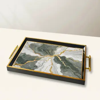 Tabaka prej qelqi, dizajn Aberto, TPA10014, shumëngjyrëshe, 50x29x3.5cm