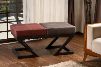 Puf Atelier del Sofa, ngjyrë antracit dhe e kuqe e errët, Brda