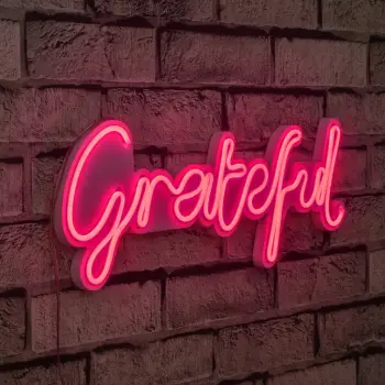 Dekor ndriçues plastik LED, Wallity Grateful, ngjyrë rozë