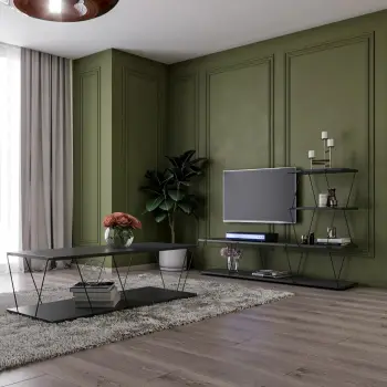 Set Mobiljesh Dhome Ndenjeje Basak, antracit, zezë