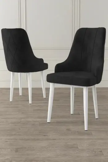 Set karrigesh (2 copë) Hanah Home, Trex, e zezë dhe e bardhë