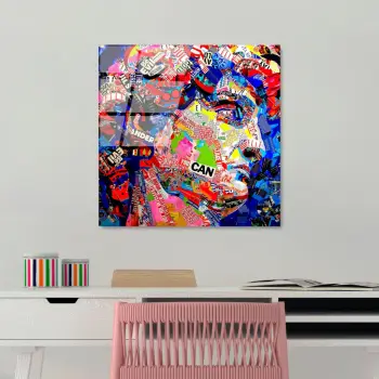 Pikturë dekorative prej xhami të temperuar, shumëngjyrëshe, UV-813, 50x50cm