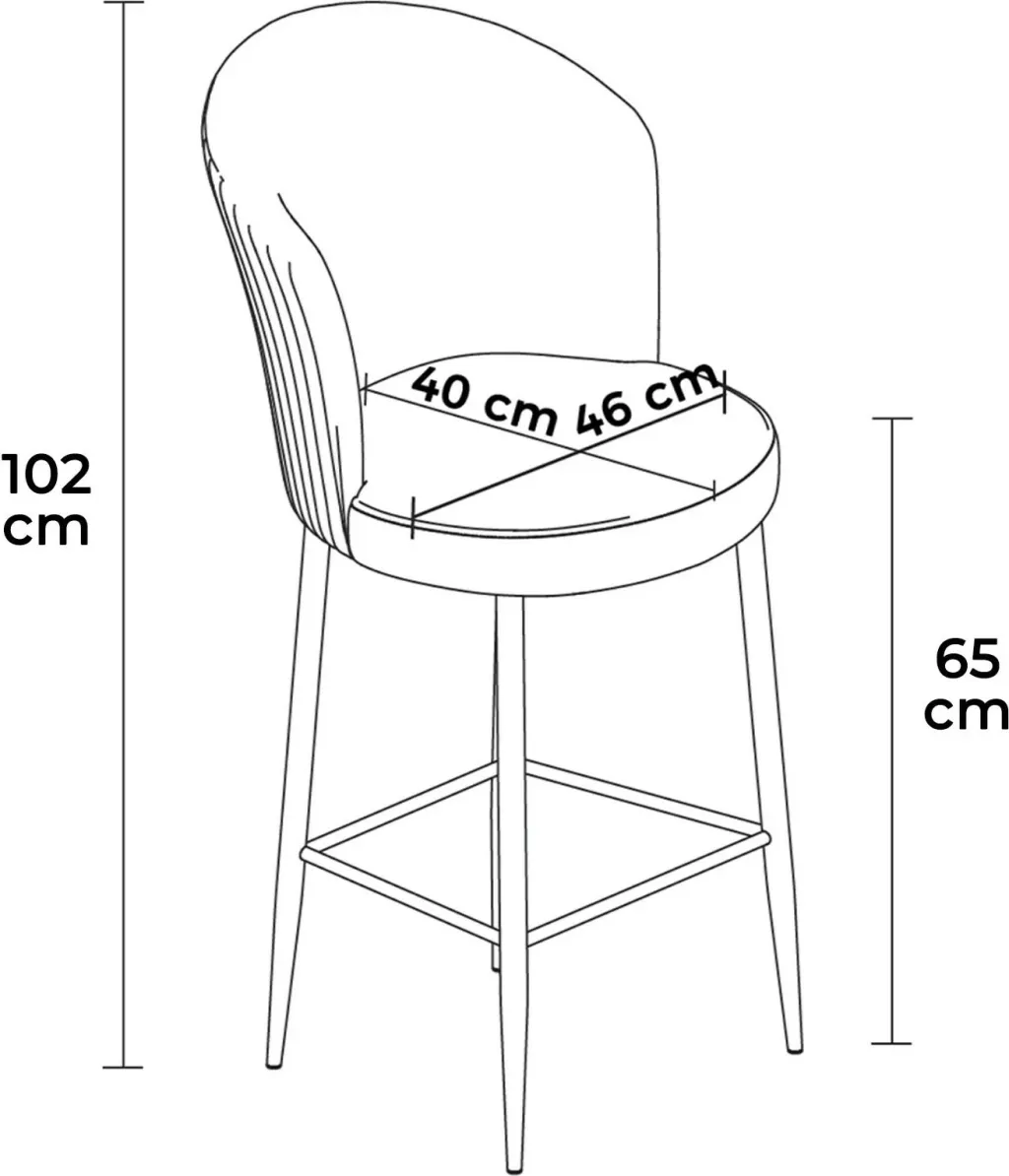 Set karrigesh për bar (6 copë), Hanah Home, Alte, antracit, e bardhë - 2