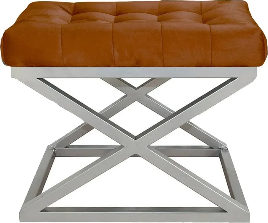 Puf Atelier del Sofa, ngjyrë argjendi dhe terrakote - 1