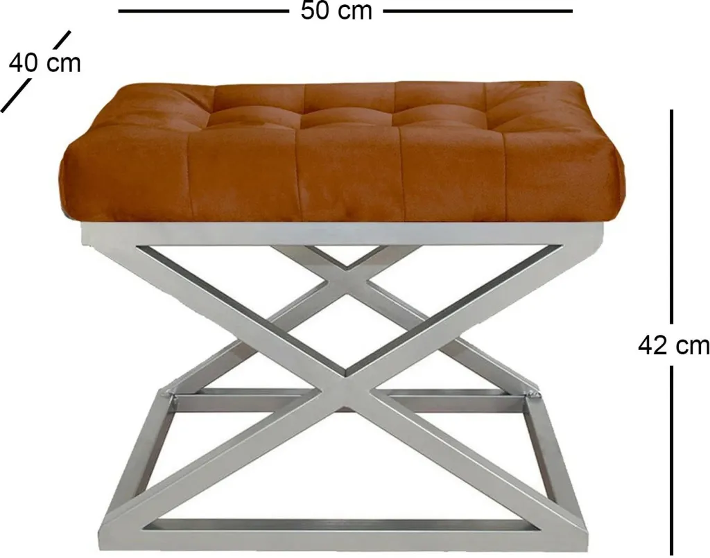 Puf Atelier del Sofa, ngjyrë argjendi dhe terrakote - 2