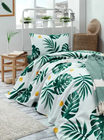 Set pikeje teke L'essentiel, Monstera, ngjyrë e gjelbër