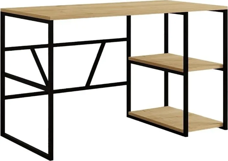 Tavolinë studimi Hanah Home, ngjyrë Sapphire Oak, me rafte - 4