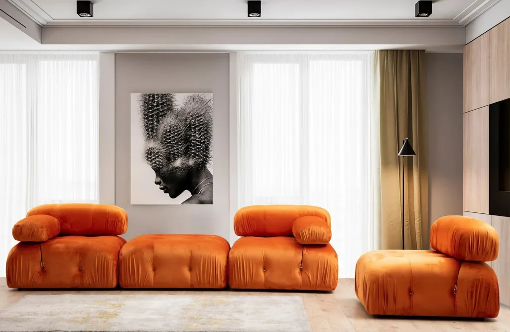 Puf Bubble portokalli, Tuffet Atelier del Sofa - 2