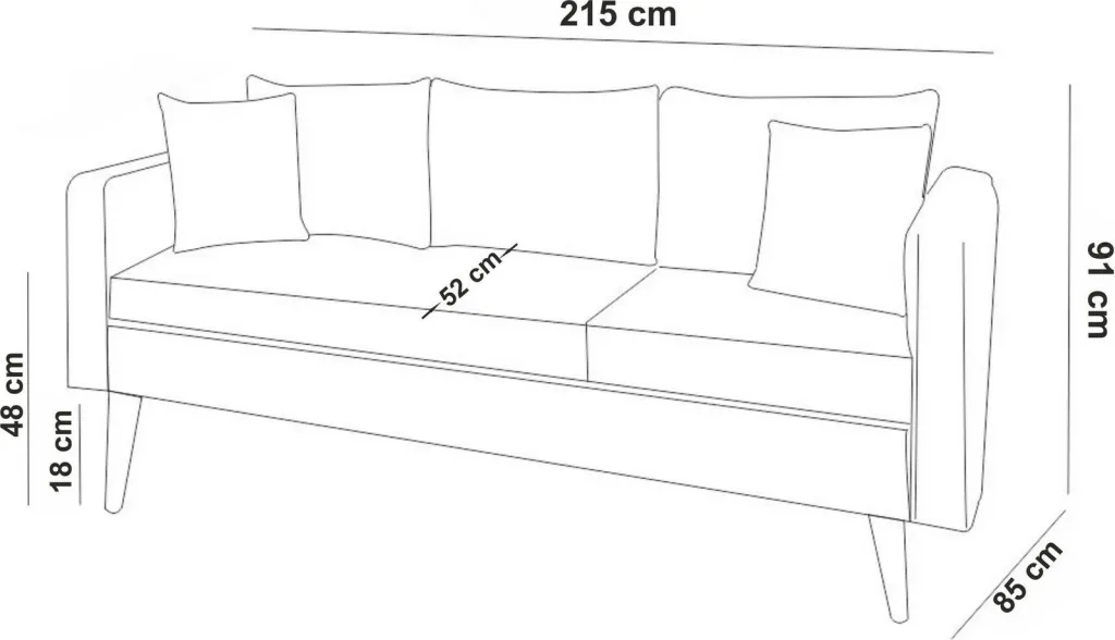 Set divani Atelier del Sofa, Sofia-TKM05-0201, ngjyrë kaltër e errët - 7